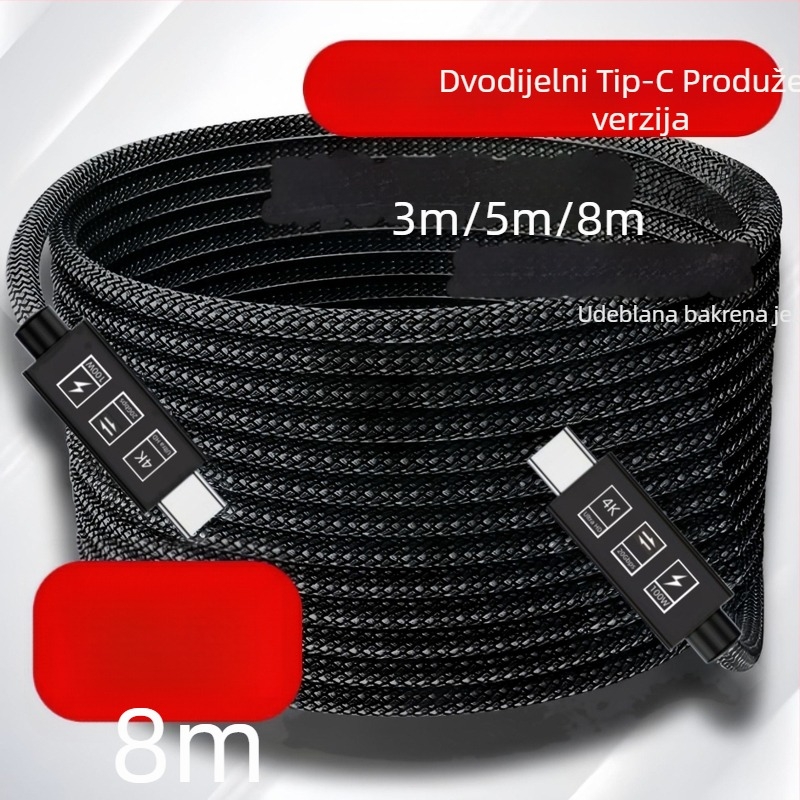 Neutral USB 3.2 potpuno funkcionalan kabel za podatke s dvostrukim USB-C konektorima, Rohs certificiran, jezgro od cínirane bakrene žice, TPES vodilice materijal