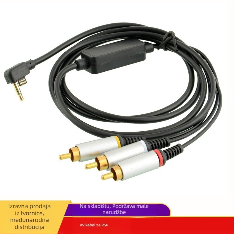 PSP A/V kabel za PSP 2000/3000 — AV audio/video kabel, jezgro od čeličnog čelika s bakrenim premazom, PVC izolacija, težina 100 g