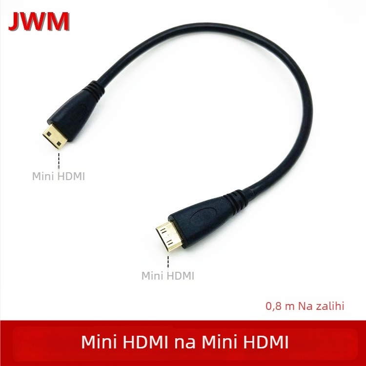 Mini HDMI muško–muški kabel za tablet, 0,3 m, dvostrani Mini HDMI kabel, pozlaćeni vodiči, visokokvalitetan zvuk i video
