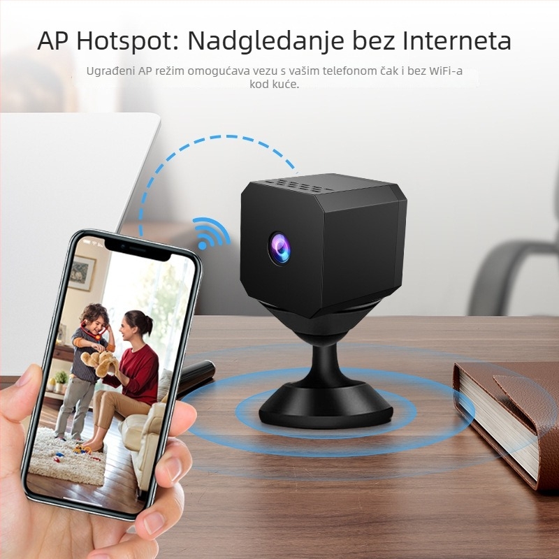 F1 Bežična unutarnja WiFi HD kamera uz daljinsko nadziranje, pohrana na TF karticu, 1 MP