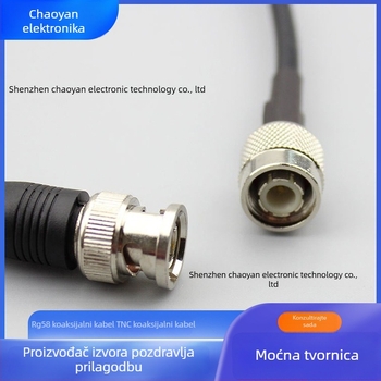 RG58 koaksijalni RF kabel, TNC–BNC na TNC, za nadzor videa, analognim prijenosom videa, RoHS potvrđeno
