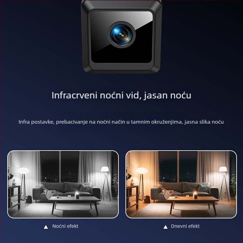 W02 kamera za kućnu sigurnost, Full HD 1080p, širokokutni objektiv, bežični Wi-Fi, pohrana na TF karticu
