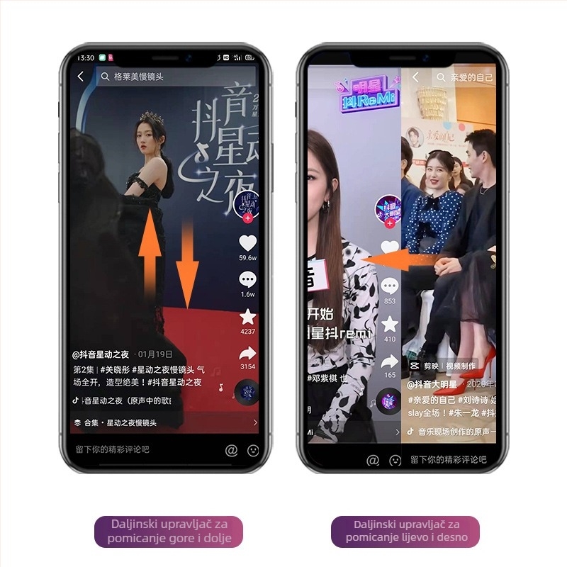 S6 Bluetooth daljinsko upravljanje za mobitel – S6, ponovno punjiva baterija, ABS + mekani silikon, Type-C sučelje, kompatibilno s Androidom i iOS-om