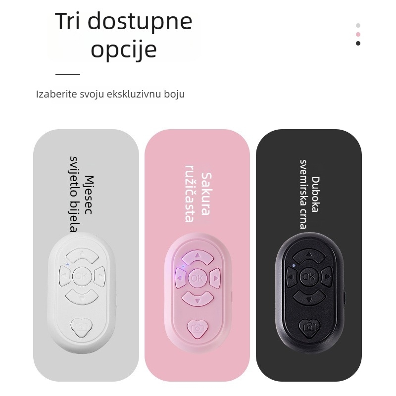 S6 Bluetooth daljinsko upravljanje za mobitel – S6, ponovno punjiva baterija, ABS + mekani silikon, Type-C sučelje, kompatibilno s Androidom i iOS-om