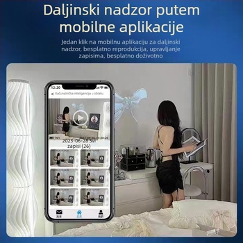 Pametna kamera s 1080p, noćnim vidom, pohranom u oblaku, upravljanje mobilnom aplikacijom, 3,6 mm leća