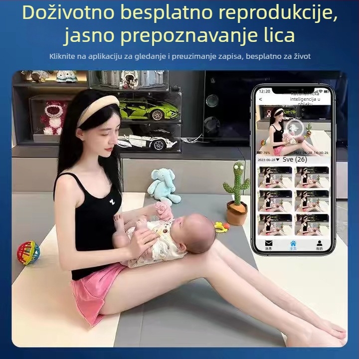 Pametna kamera s 1080p, noćnim vidom, pohranom u oblaku, upravljanje mobilnom aplikacijom, 3,6 mm leća