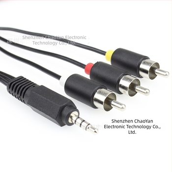 3,5 mm audio/video splitter kabel, 1 na 3 RCA konektora