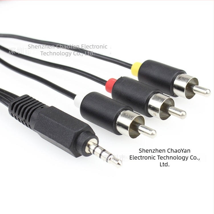 3,5 mm audio/video splitter kabel, 1 na 3 RCA konektora