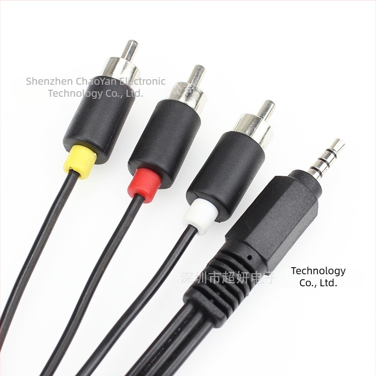 3,5 mm audio/video splitter kabel, 1 na 3 RCA konektora