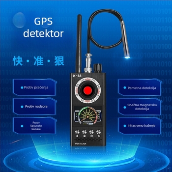 K68 bežični detektor kamera s infracrvenim vibracijskim alarmom, raspon detekcije 1-8000 MHz i napajanje 110-220V