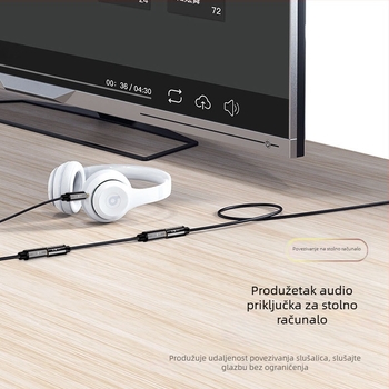 Jinghua 3.5mm audio produžni kabel, ženski–ženski, žični adapter za slušalice, za spoj mobitela, računala i zvučnika