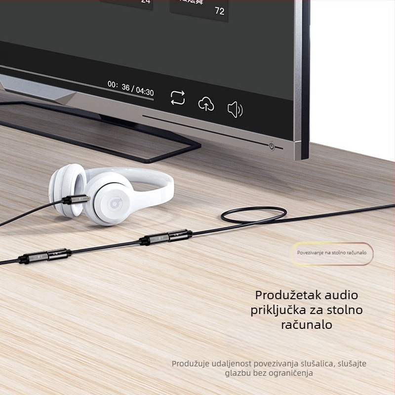 Jinghua 3.5mm audio produžni kabel, ženski–ženski, žični adapter za slušalice, za spoj mobitela, računala i zvučnika