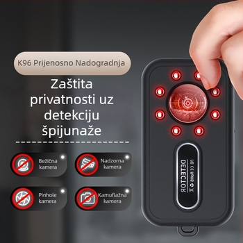 K96 bežični infracrveni detektor za otkrivanje skrivenih kamera u hotelima i iznajmljenim stanovima, frekvencijski pojas 1-8000 MHz, domet detekcije 0.1-10 m