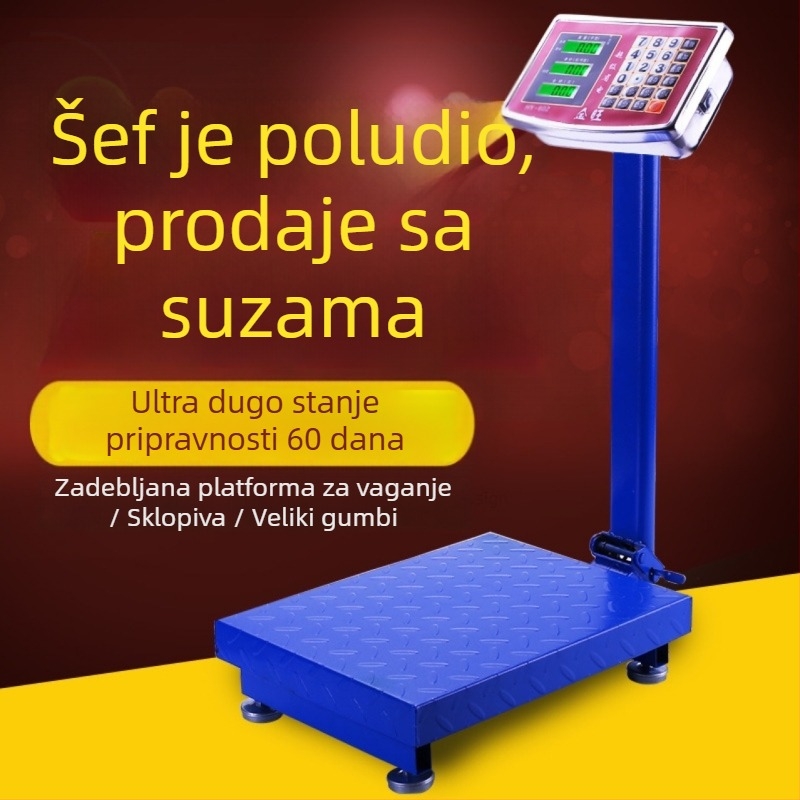 Elektronička platformska vaga s nosivošću 150 kg za komercijalnu uporabu