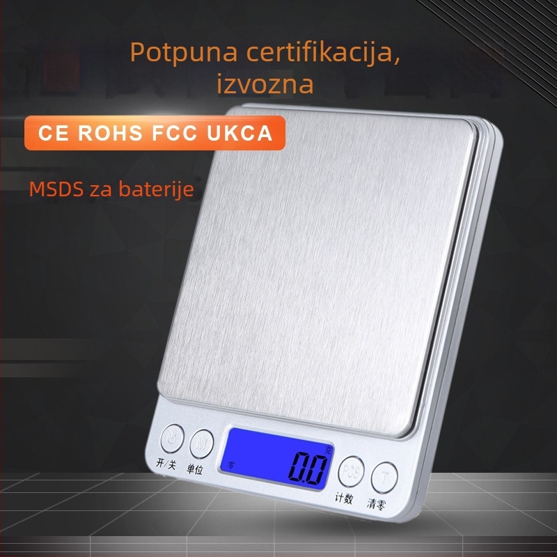 CHANGXIE CX-I2000 Elektronička kuhinjska vaga, raspon 0,05–500 g, napajanje 2×AAA, za kuhinjsku uporabu