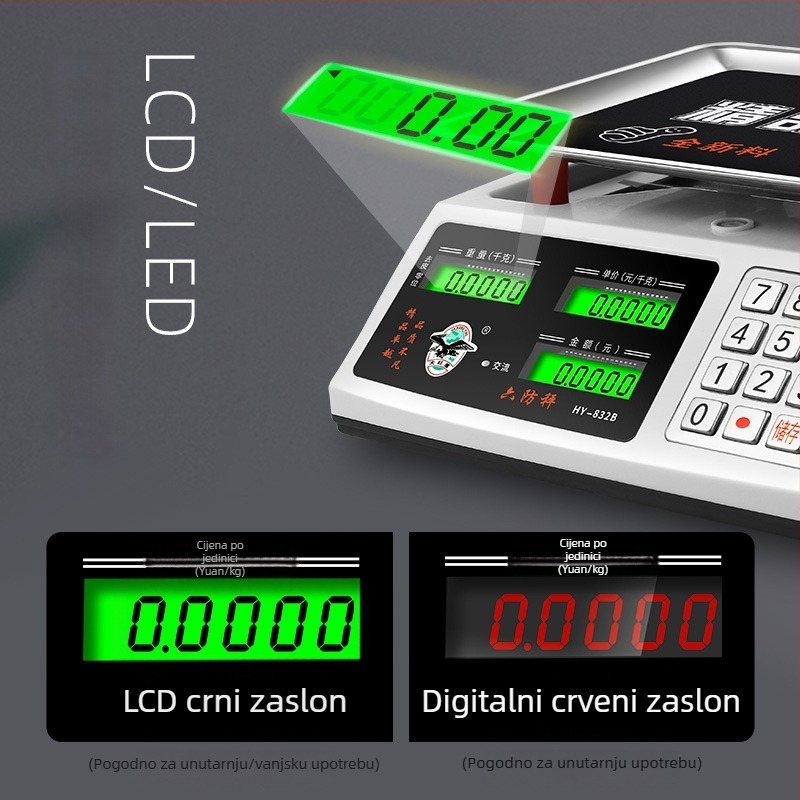 Great Red Eagle HY-832B 30 kg Vodootporna kuhinjska stolna vaga – komercijska precizna elektronička vaga