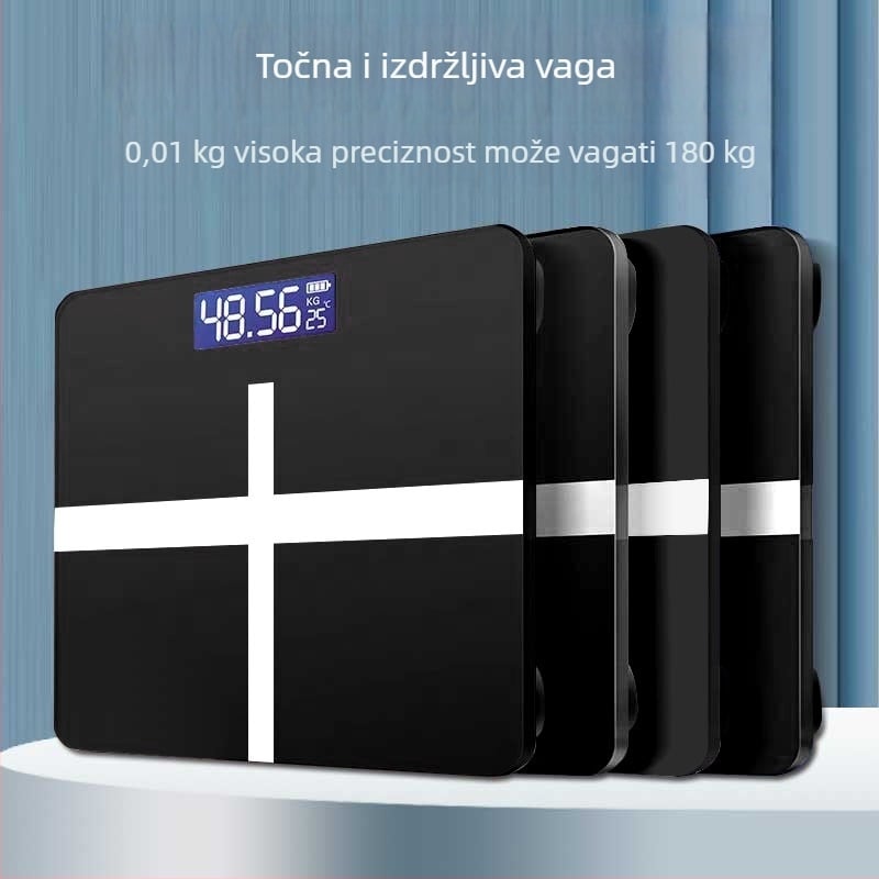 Digitalna vaga za kupaonicu, kompaktna, baterijsko napajanje, precizno mjerenje tjelesne težine
