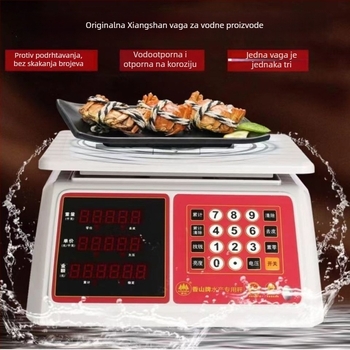 Xiangshan vodootporna elektronička vaga za označavanje cijena, 30 kg kapacitet, visoka preciznost, komercijalna vaga za tržište morskih plodova