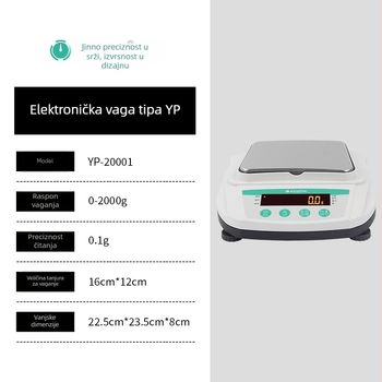 Jinnuo YP Elektronička analitička vaga, točnost 0.01 g, raspon mjerenja 0–5000 g, model YP-20002