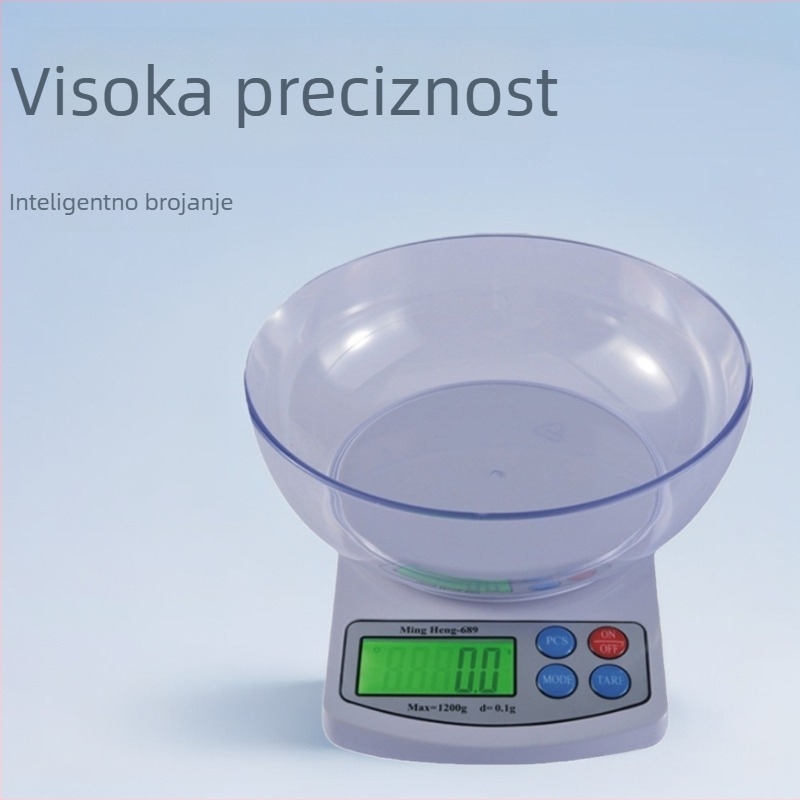 Mingheng MH-689 Digitalna kuhinjska vaga, 3 kg × 0,1 g, 6 kg × 0,1 g, 10 kg × 1 g – Precizna gram vaga za hranu, pečenje i medicinsku upotrebu