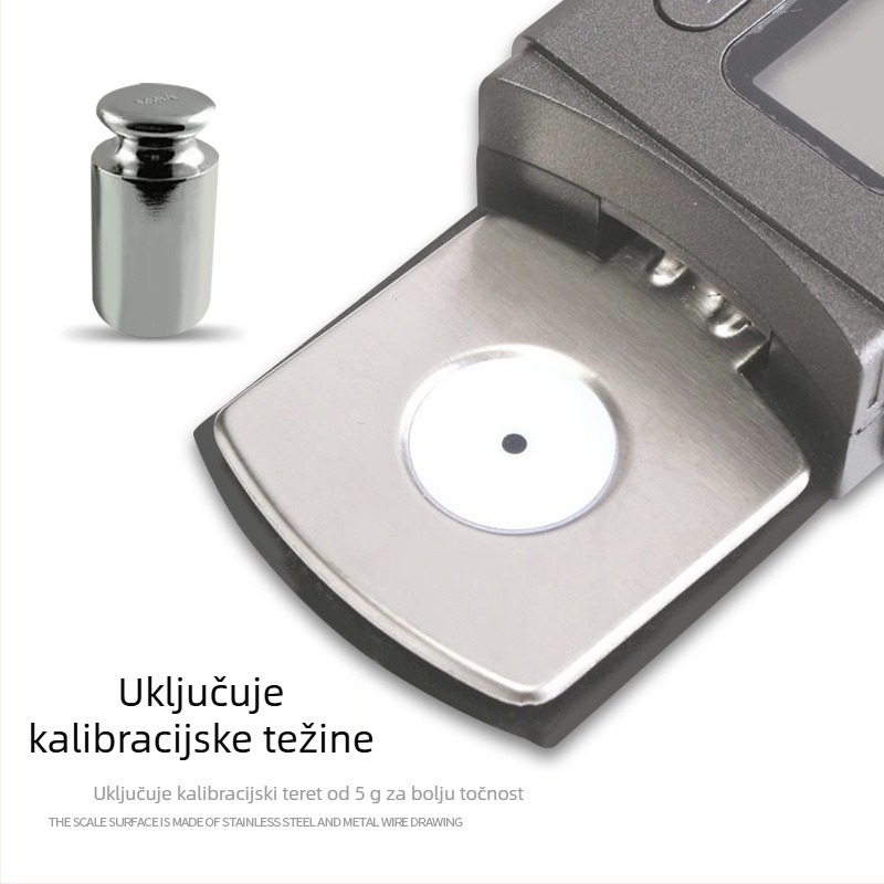 Digitalna karat vaga za nakit (Model 5G, raspon 5 g, rezolucija 0,01 g, napajanje litijskom baterijom, za nakit)