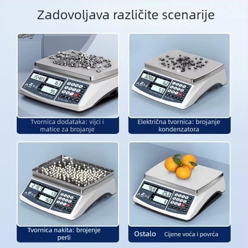 SY brojna vaga — preciznost 0,1 g, raspon mjerenja 0,1 g–40 kg, elektroničko mjerenje, napajanje: baterija ili priključak na mrežu