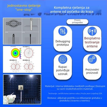 Ljepljiva antena u obliku štapića, SMA sklopiva, 433.92 MHz, 5 dBi, 50 Ω