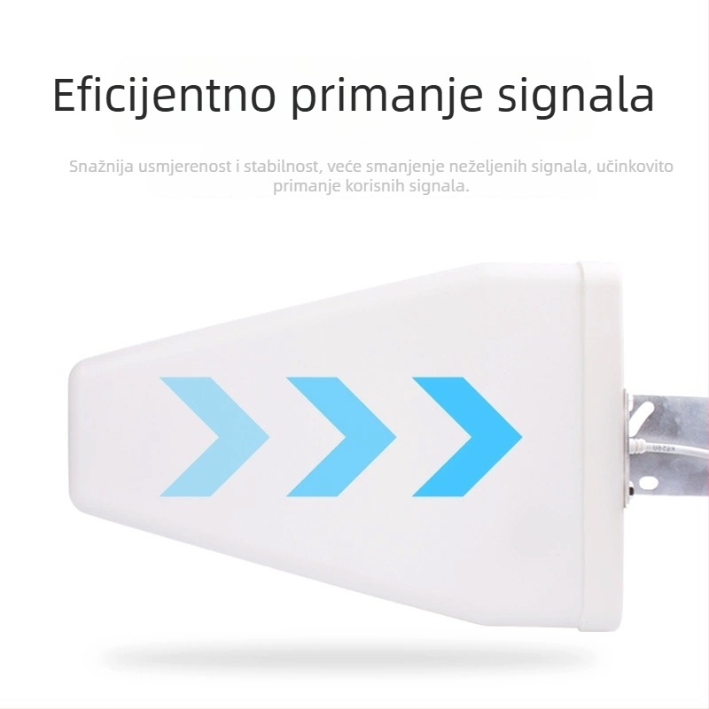 Vanjska logaritamska periodična antena, 800–2700MHz, dobitak 8/9 dBi, impedancija 50 Ω, SWR ≤ 1,5