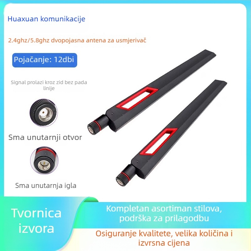 Asus dvoband antena za usmjerivač, 2,4/5,8 GHz, visok dobitak, kroz zid