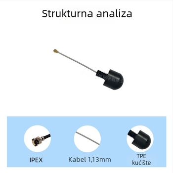 WiFi antena s gljivastom glavom, vodootporna, omnidirekcijska, unutarnja montaža na strop, 3–5 dBi, 433 MHz, 50 Ω, SWR ≤ 1.5
