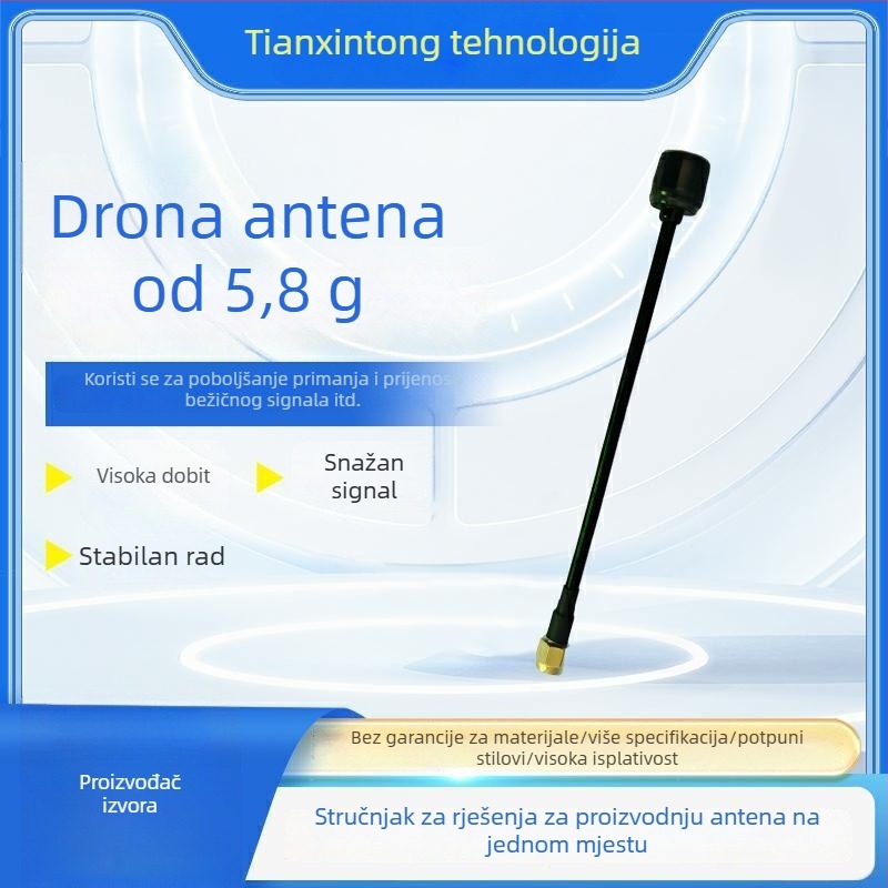 5,8 GHz FPV antena za dron, visok dobitak, lollipop stil, prijenos videa