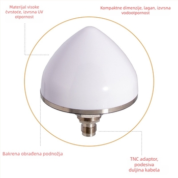 GPS vremenska antena IP67 vodootporna za pozicioniranje, L1/B1 BeiDou, 1575.42MHz, 50Ω, SWR ≤2, 3-12V, TNC-K priključak