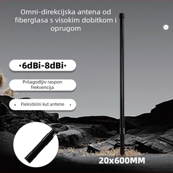 FRP vanjska omnidirekcijska antena, višeband, dobitak 6–8 dBi, impedancija 50 Ω, SWR ≤1.5