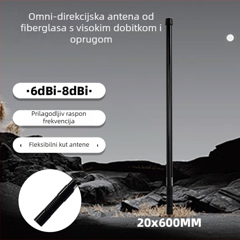 FRP vanjska omnidirekcijska antena, višeband, dobitak 6–8 dBi, impedancija 50 Ω, SWR ≤1.5
