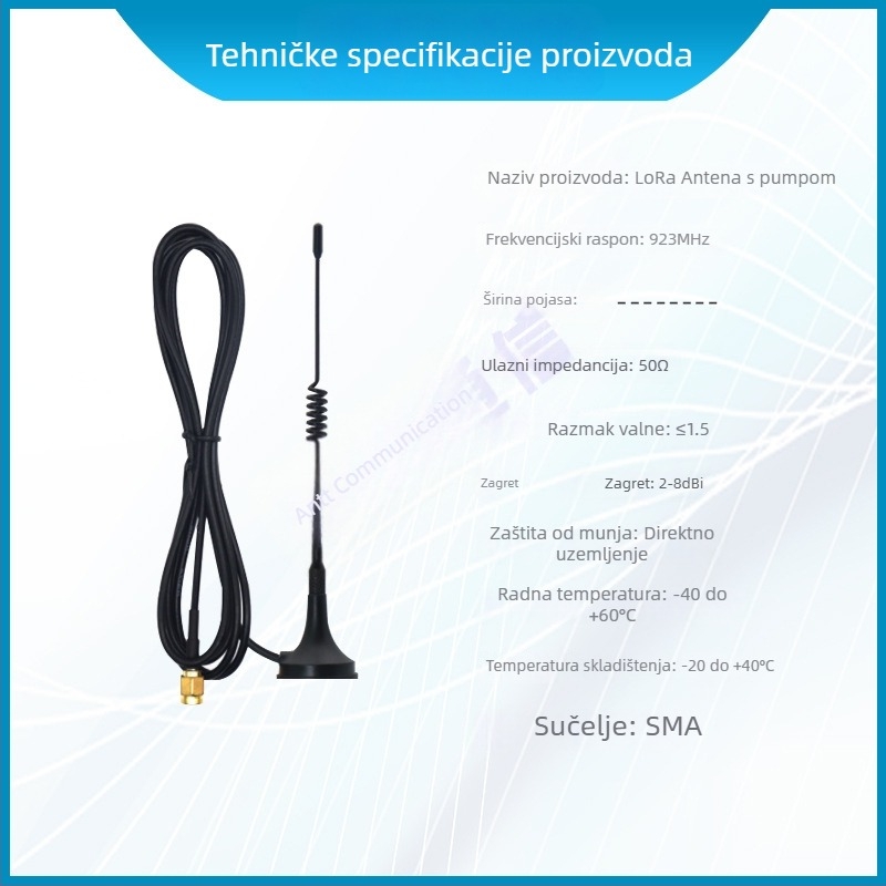 LoRa antena s usisnom čašicom za prikupljanje podataka u pametnim automatima za prodaju, 923MHz, marka Rtant