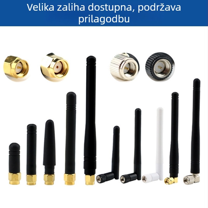 WiFi antena, dobitak 2 dB, dvobandna 2,4 GHz, vanjska omnidirekcijska antena za kamere, 50 Ω, SWR ≤ 1.5, 5V, 800-2700 MHz