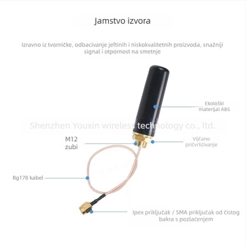 Vanjska antena ormarića, vodootporna, omnidirekcijska, 8 dBi, 698-4900 MHz, 50 Ω, SMA unutarnji pin, VSWR ≤ 1.5