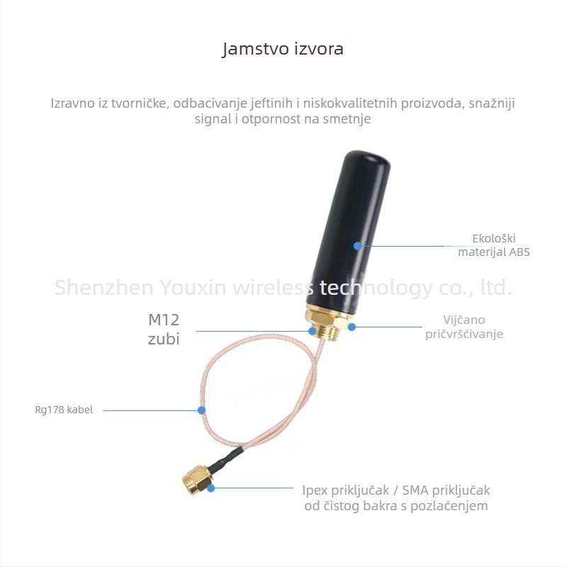 Vanjska antena ormarića, vodootporna, omnidirekcijska, 8 dBi, 698-4900 MHz, 50 Ω, SMA unutarnji pin, VSWR ≤ 1.5