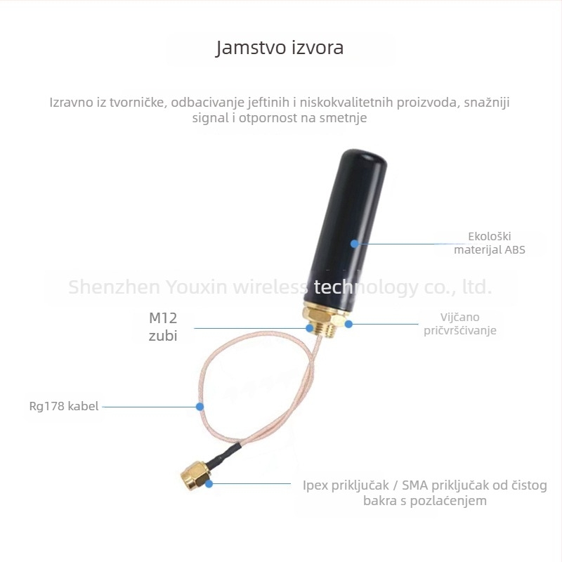 Vanjska antena ormarića, vodootporna, omnidirekcijska, 8 dBi, 698-4900 MHz, 50 Ω, SMA unutarnji pin, VSWR ≤ 1.5