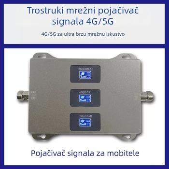 XR GDW troipasmijski pojačivač signala za mobilne telefone 2G/3G/4G, 900/1800/2100 MHz, FDD, pokriće ≤1000 m², težina 0,7 kg