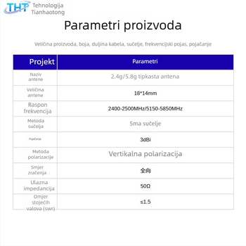 2,4G/5G antena s visokim ziskom, vanjska mini SMA antena za usmjerivač, Bluetooth antena za pametni dom