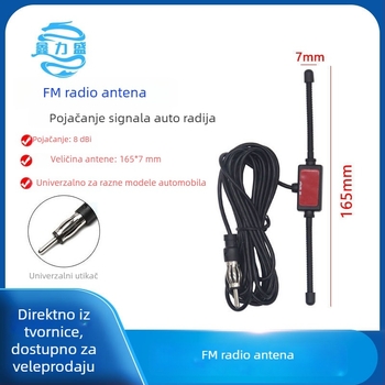 XLS-056 Auto FM radio prijemnik s rog‑patch antenom za pojačanje signala, 8 dBi, 80–108 MHz, 50 Ω
