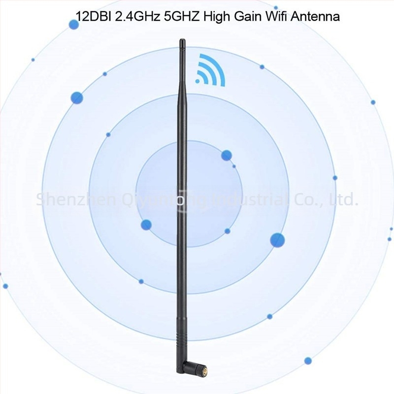 Antena 12 dBi sa SMA muškim konektorom, WiFi 2.4G/5.8G dvostruke frekvencije za IoT nadzor mreže; SWR ≤1.5, 50 Ω impedancija