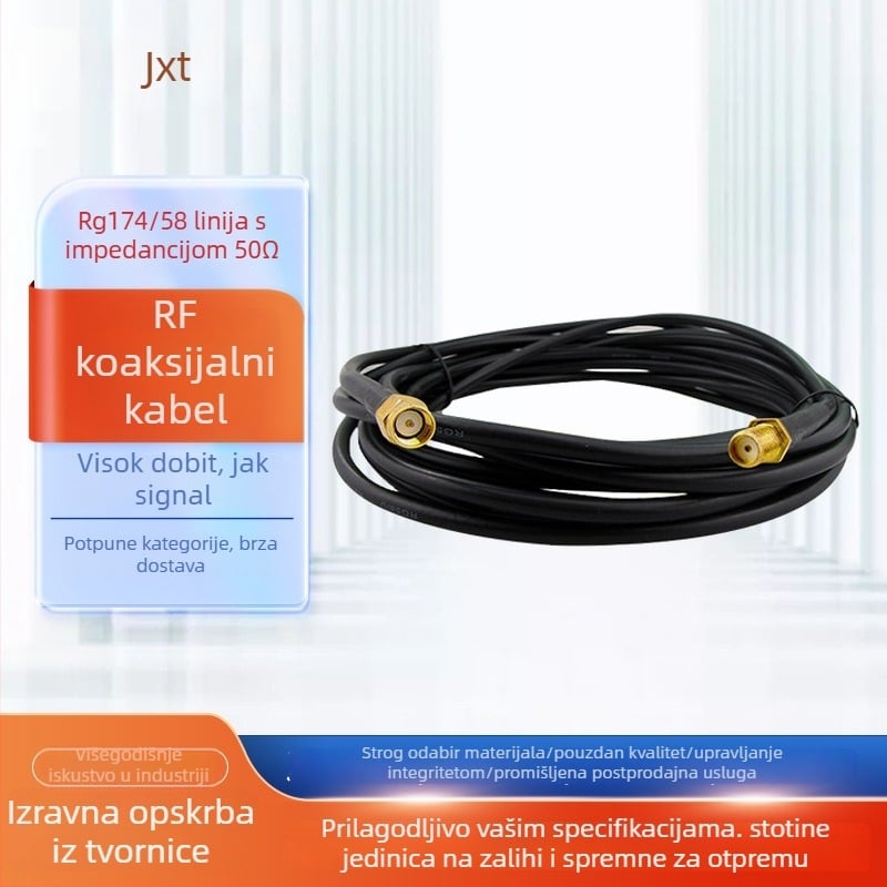 RF koaksijalni kabel SMA-J muški na SMA-K ženski RG58 50-3 čisto bakreno, kabel za napajanje antene