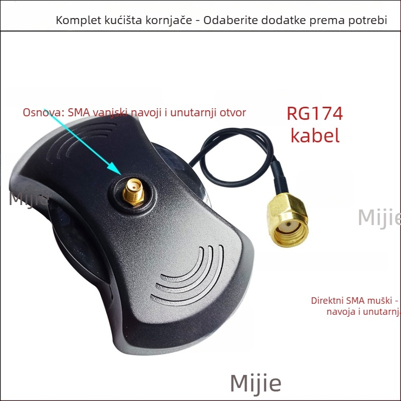 SMA produžni kabel za antenu sa SMA muško/ženskim konektorima, RG174 RF koaksijalni kabel, 50 Ω, prilagodljiva duljina