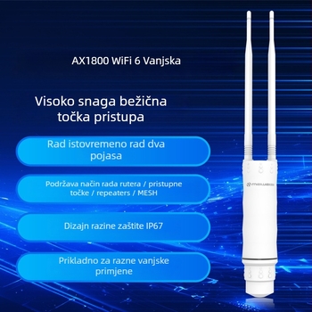 Industrijski bežični usmjerivač, dvostruka antena, prijenos 1800M, domet 450 m, IEEE 802.11g
