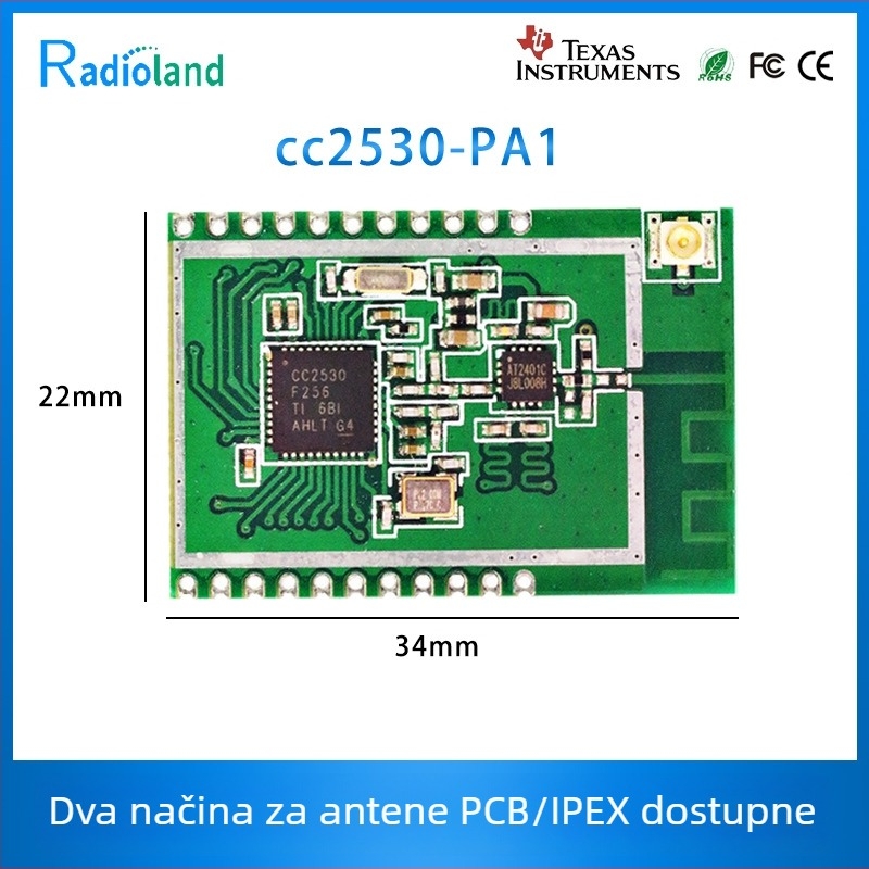 ZigBee CC2530 modul, patch tip, dug domet bežične RF serijski passthrough, upravljanje ad hoc mrežom