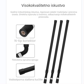 Omnidirekcijska staklena antena 480–580 MHz, 3 dBi, N-type muški konektor, za vanjsku baznu stanicu