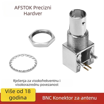 BNC antena baza s RF priključkom, DC–3 GHz, 500 VRMS, 1500 VRMS dielektrična otpornost, VSWR max 1,3