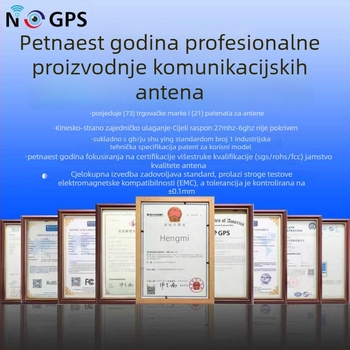 RG316 koaksijalni antenjski vod, MMCX priključak, 50 Ω, SWR ≤ 1,5, dobitak 0 dB